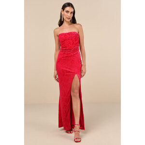 Lulus BRAND NEW Fabulous Darling Fuchsia Burnout Velvet Dress Pink - Size S